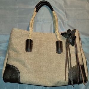 Parisian Linen and Leather bag